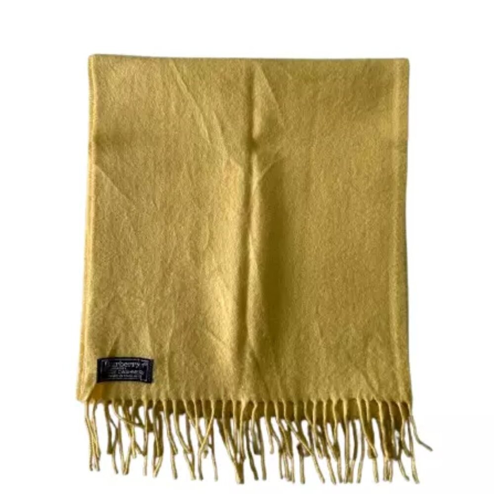 Burberrys Vintage Scarf Beige 100% Cashmere Unisex Scarf Made In England - Picture 4 of 8